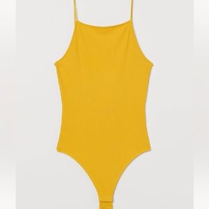 New H&M Ribbed Thong Bodysuit